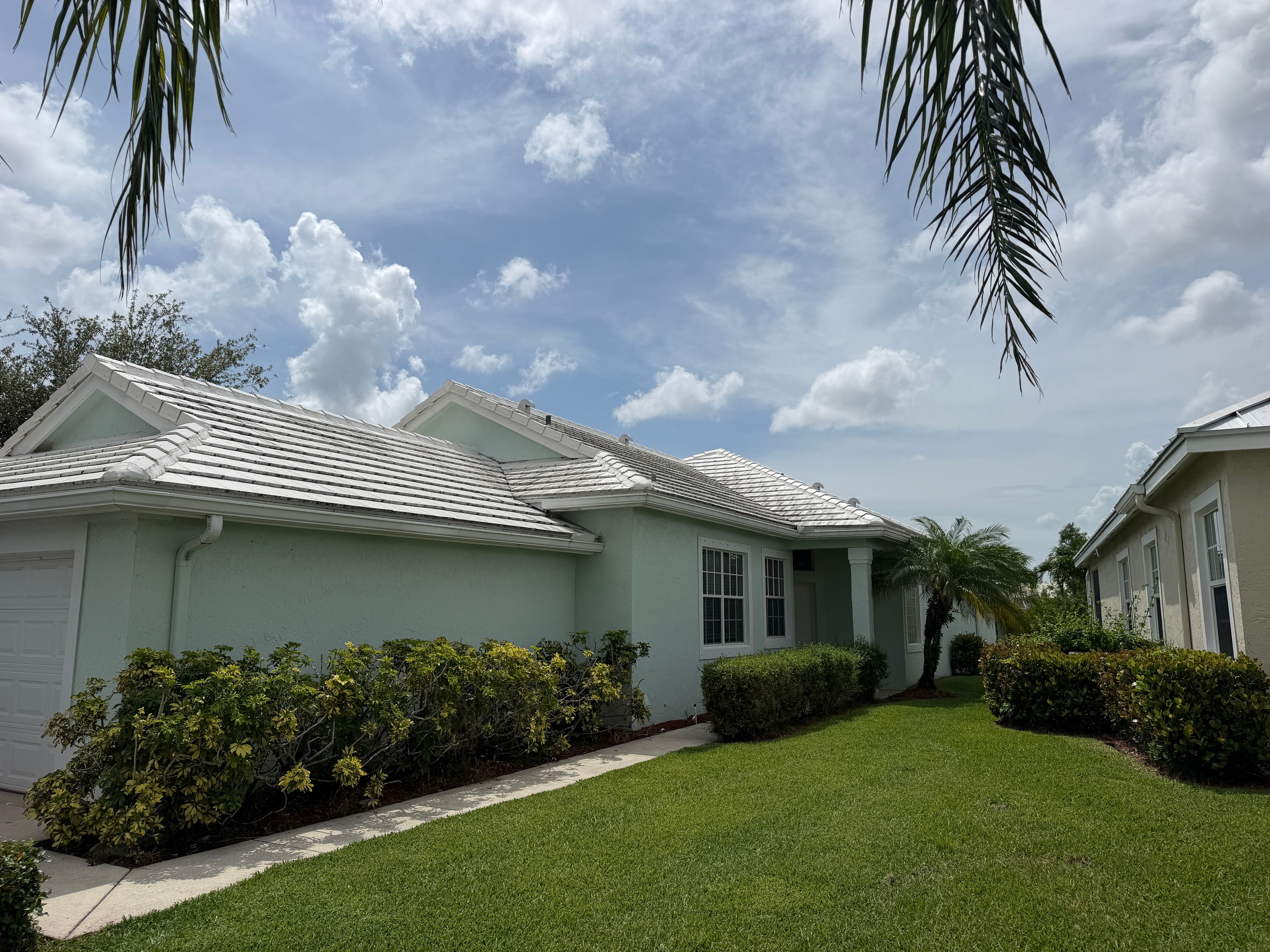 Tile Roof Soft Wash — Mint Green Home