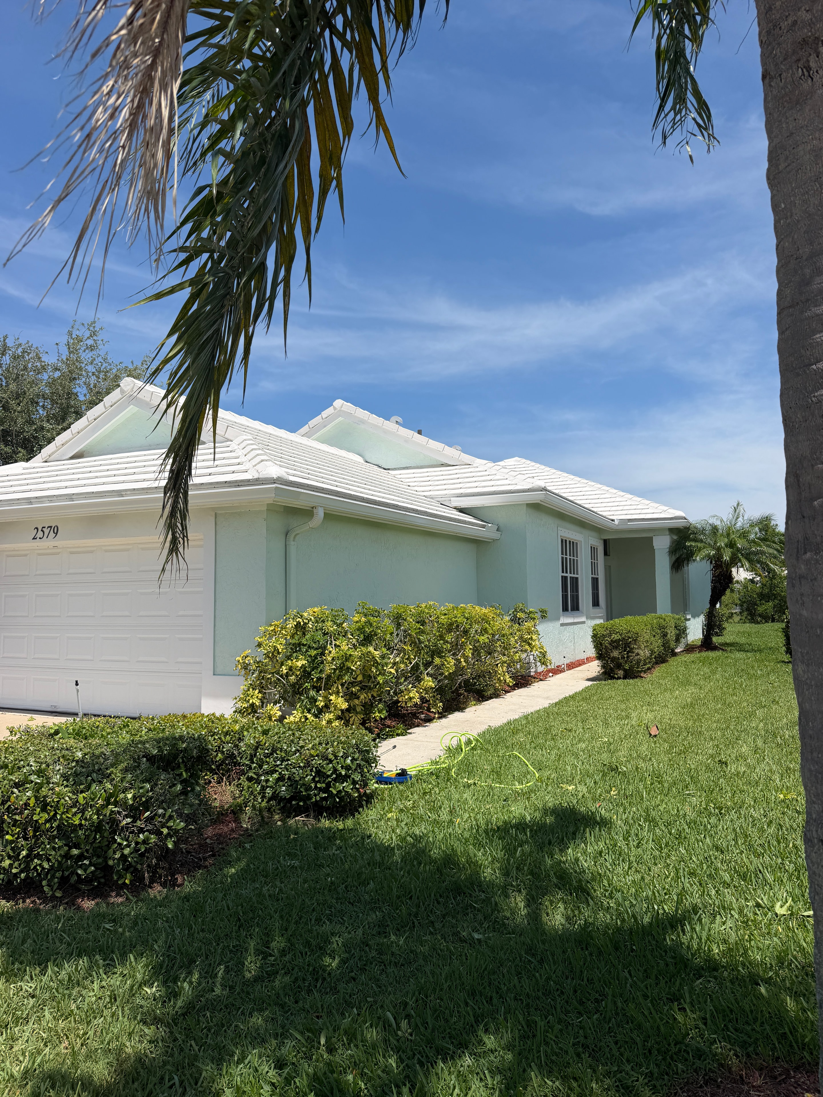 House Wash in Progress — Side View