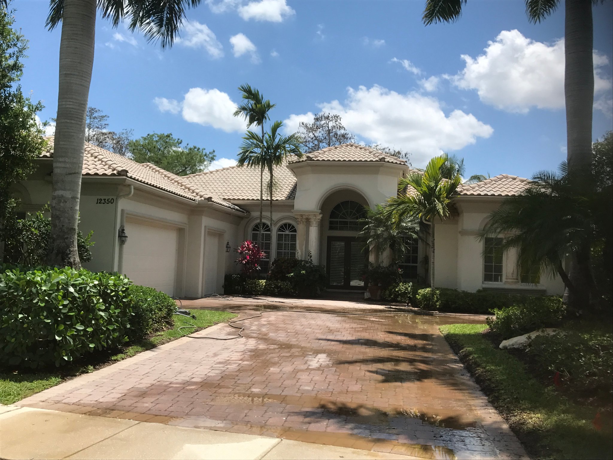 Paver Driveway During Clean