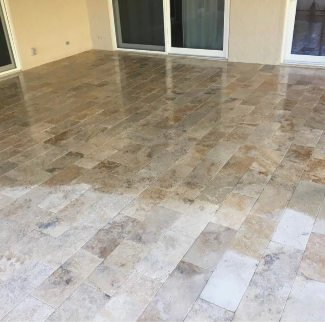 Travertine Patio Cleaning
