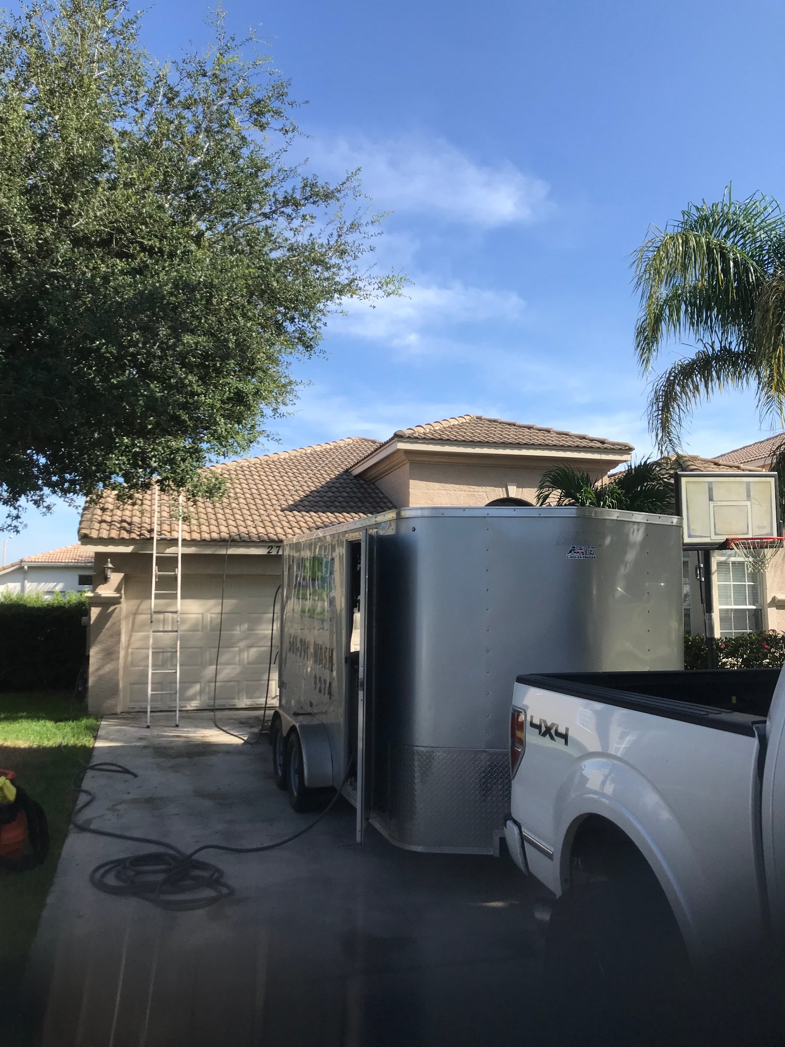 Roof Cleaning in Progress